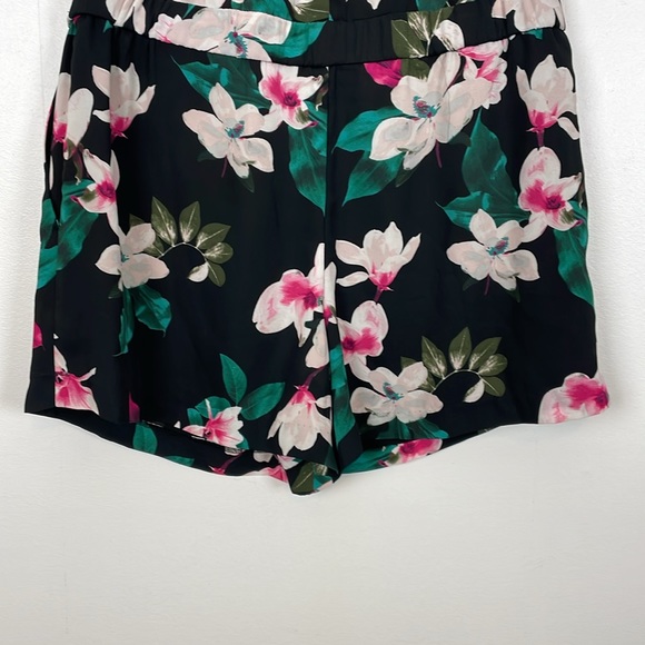 1.State Womens M Stretch Banded Strapless Floral Tropical Lined 2 Pocket Romper - Picture 7 of 11